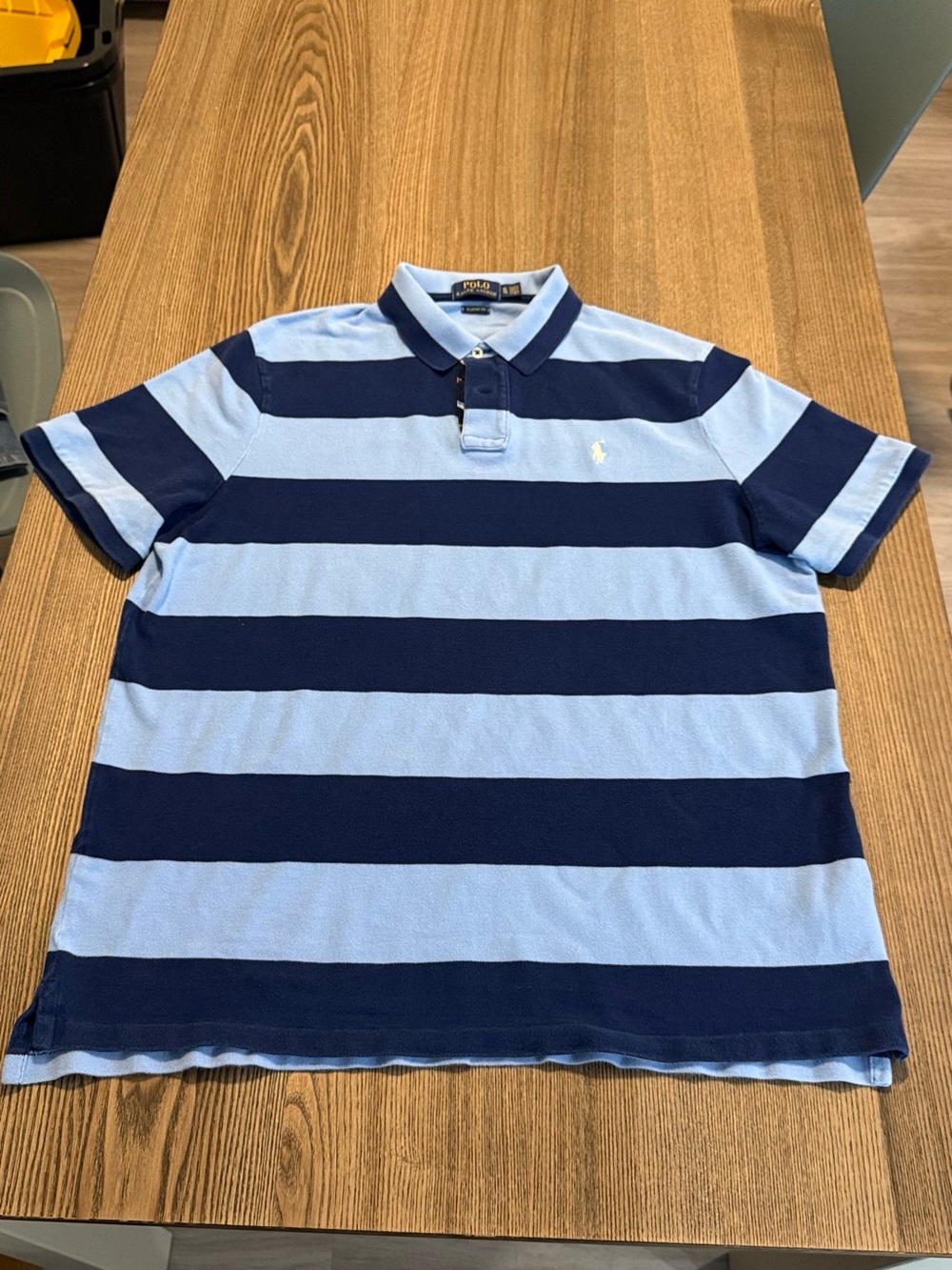 Polo by Ralph Lauren Navy & Light Blue Wide-Striped Polo